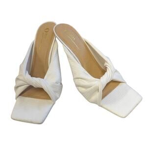 Olivia Ferguson white mule heels women’s size 10 new with one tag on bottom